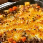 Amish Hamburger with Fall Veggies Bake