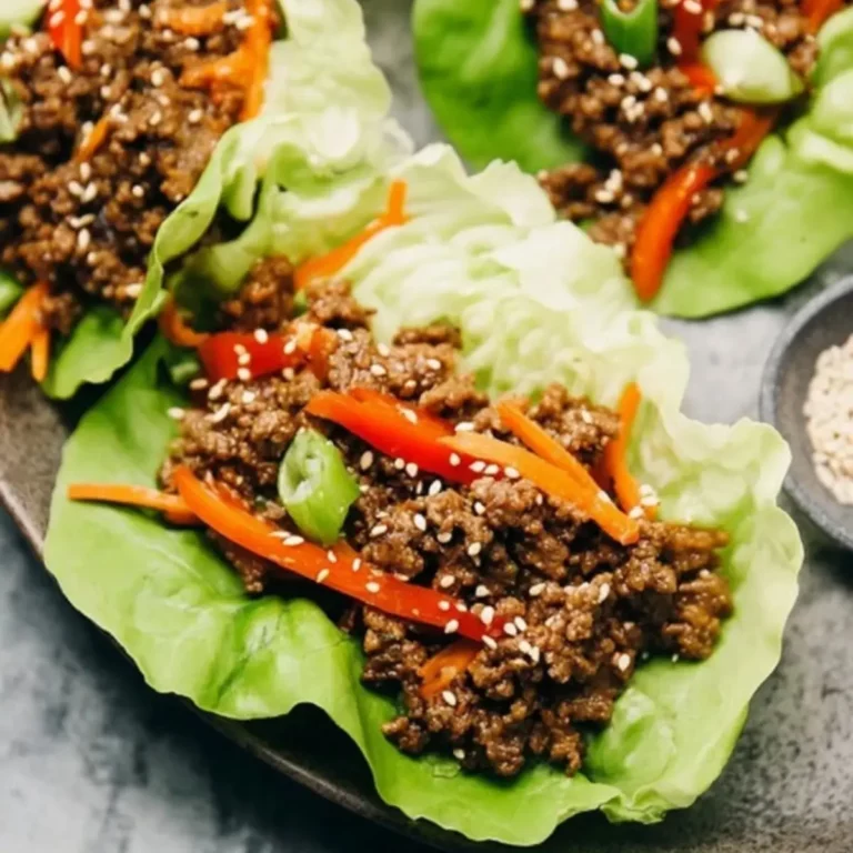 Asian-Style Ground Beef Lettuce Wraps