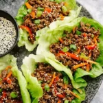 Asian-Style Ground Beef Lettuce Wraps