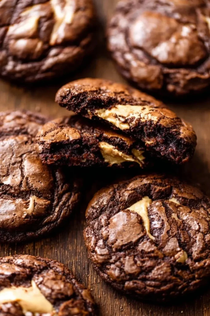 Peanut Butter Filled Brownie Cookies