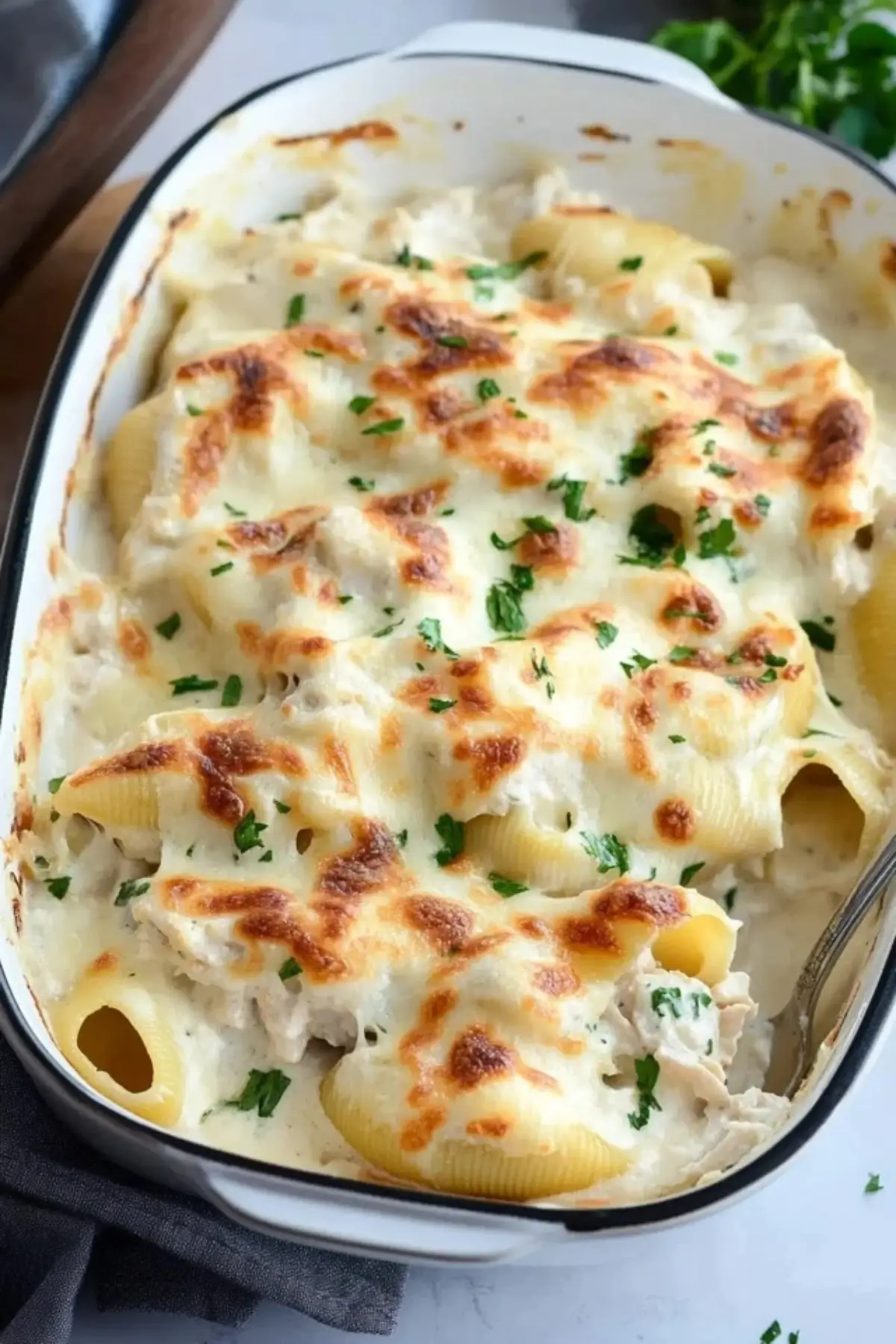 Chicken Alfredo Stuffed Shells