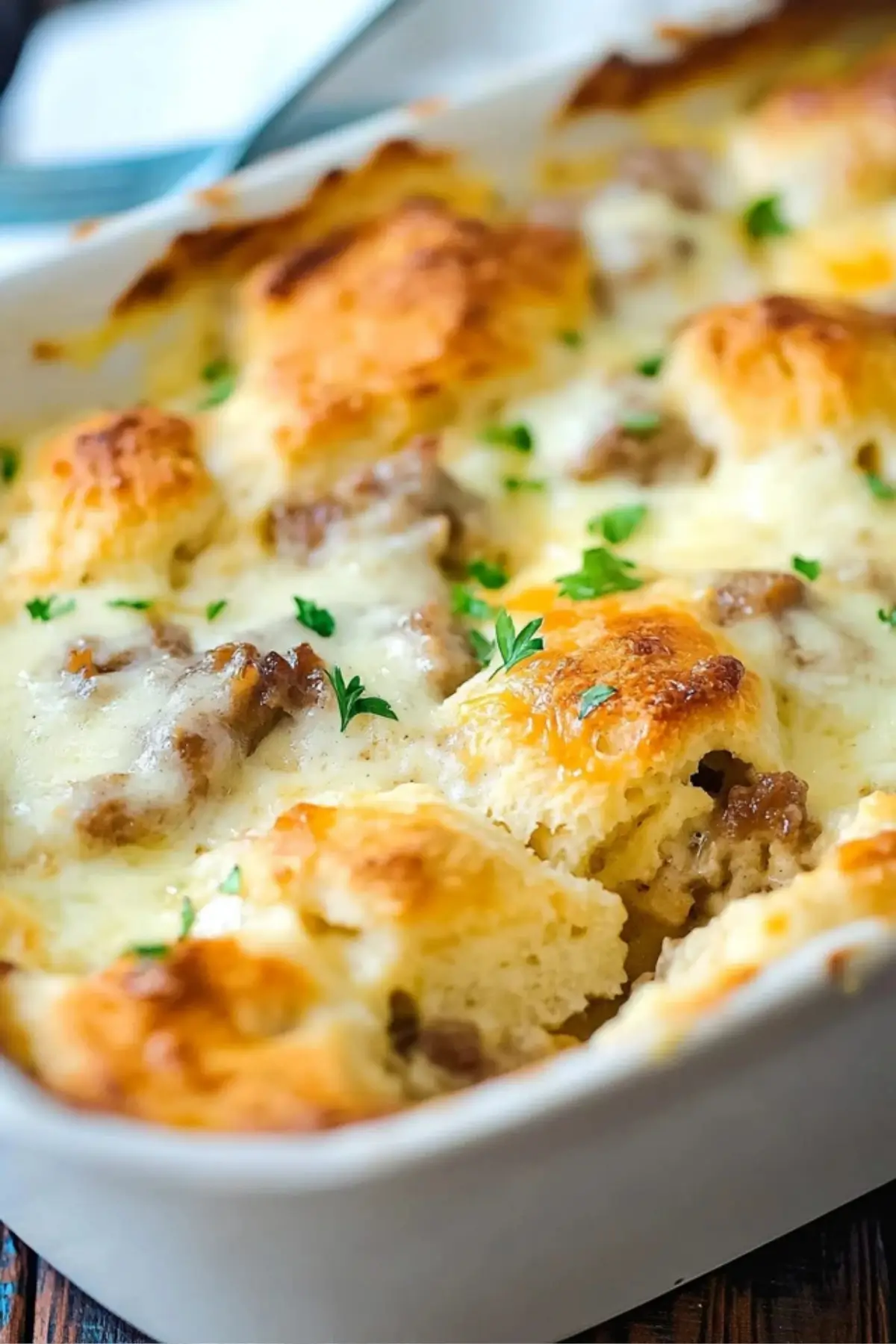 Biscuits and Gravy Breakfast Casserole