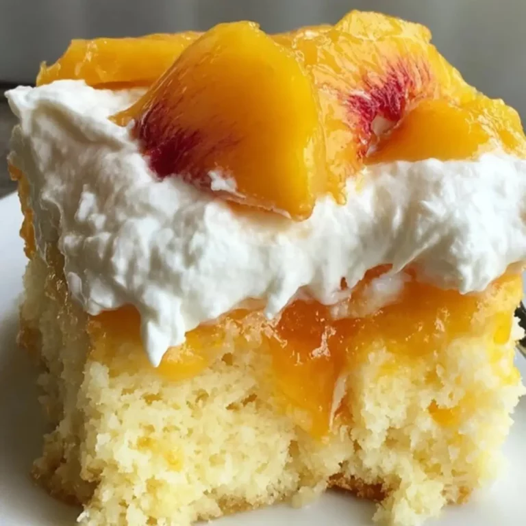 Peaches and Cream Poke Cake