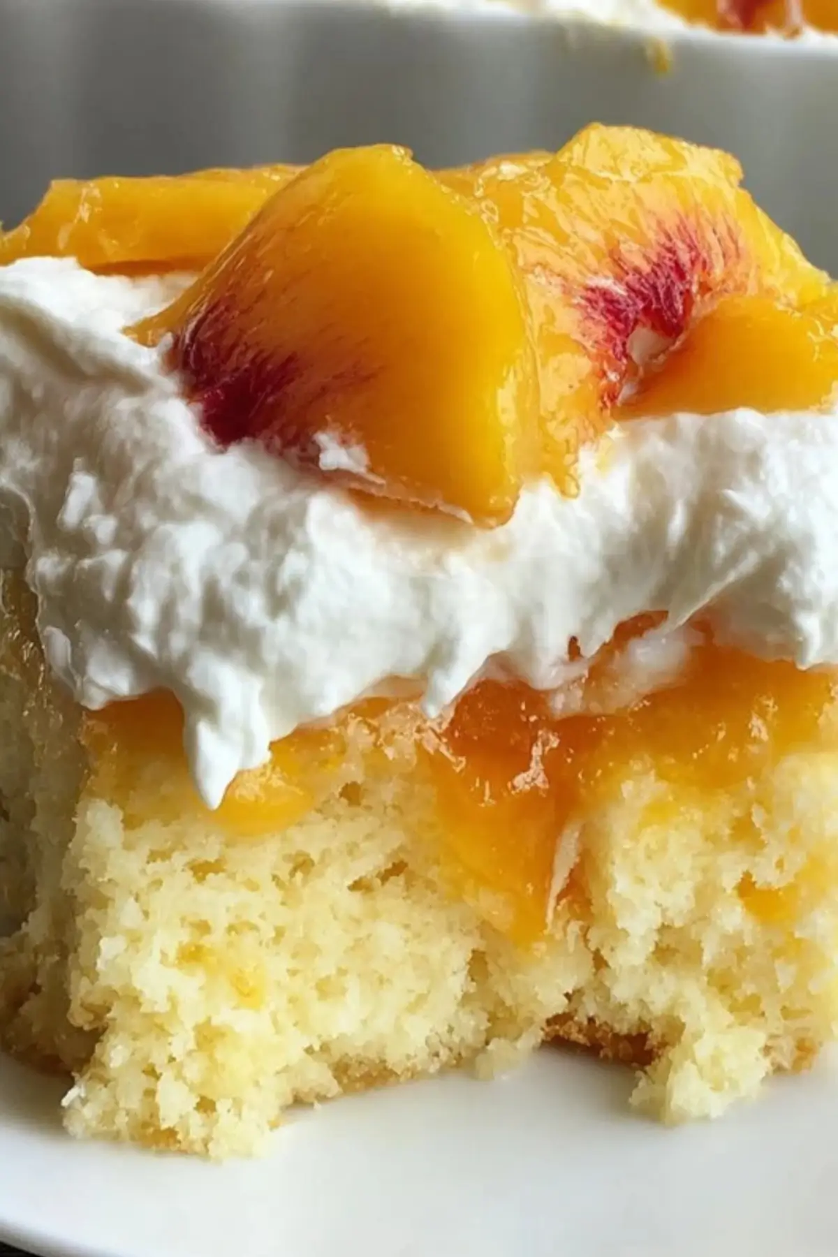 Peaches and Cream Poke Cake