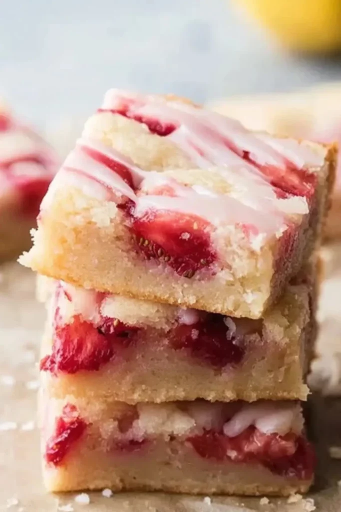 Strawberry Lemon Blondies