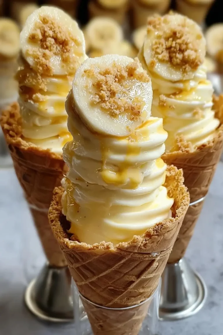 banana pudding cheesecake cones
