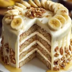 heavenly banana walnut cream cake