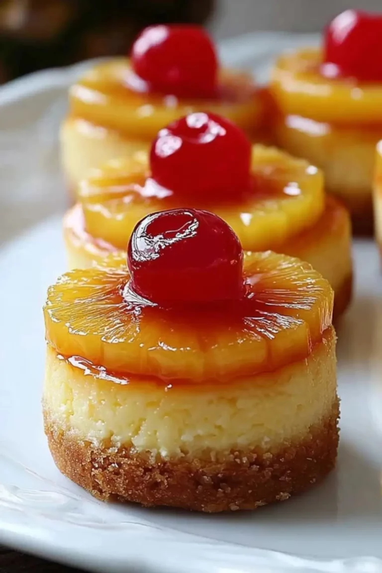 mini pineapple upside down cheesecake
