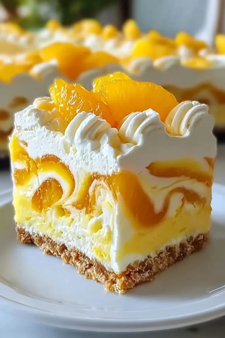 no bake orange pineapple swirl cheesecake