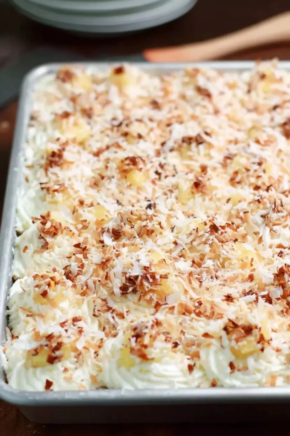 Pineapple Heaven Cake with pineapple filling and creamy frosting