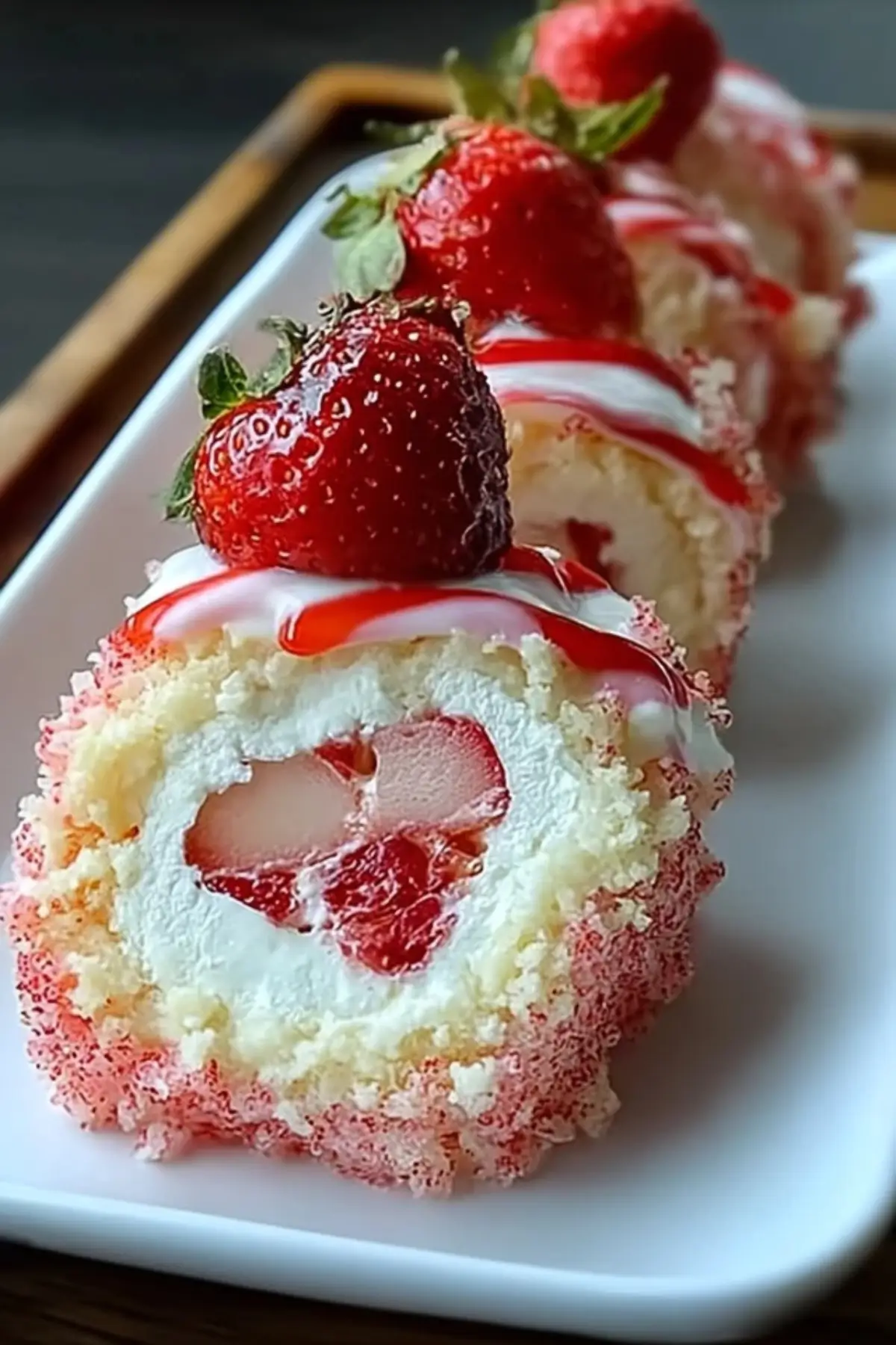 strawberry cheesecake sushi roll