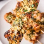 Air Fryer Garlic Parmesan Chicken Skewers