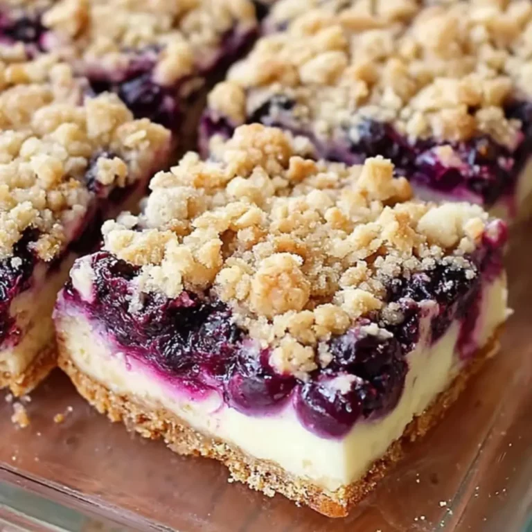 Blueberry Crisp Cheesecake Bars