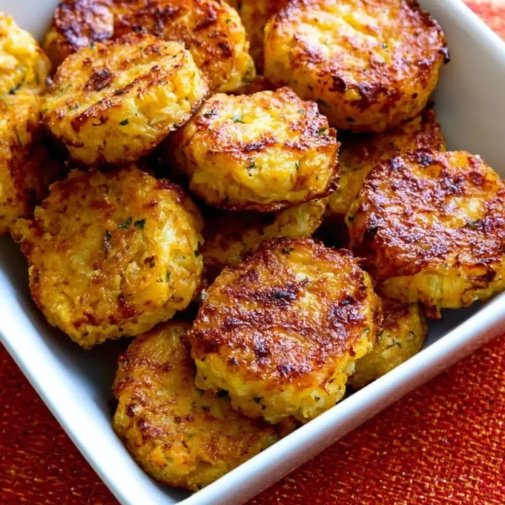 Cheesy Baked Cauliflower Tots