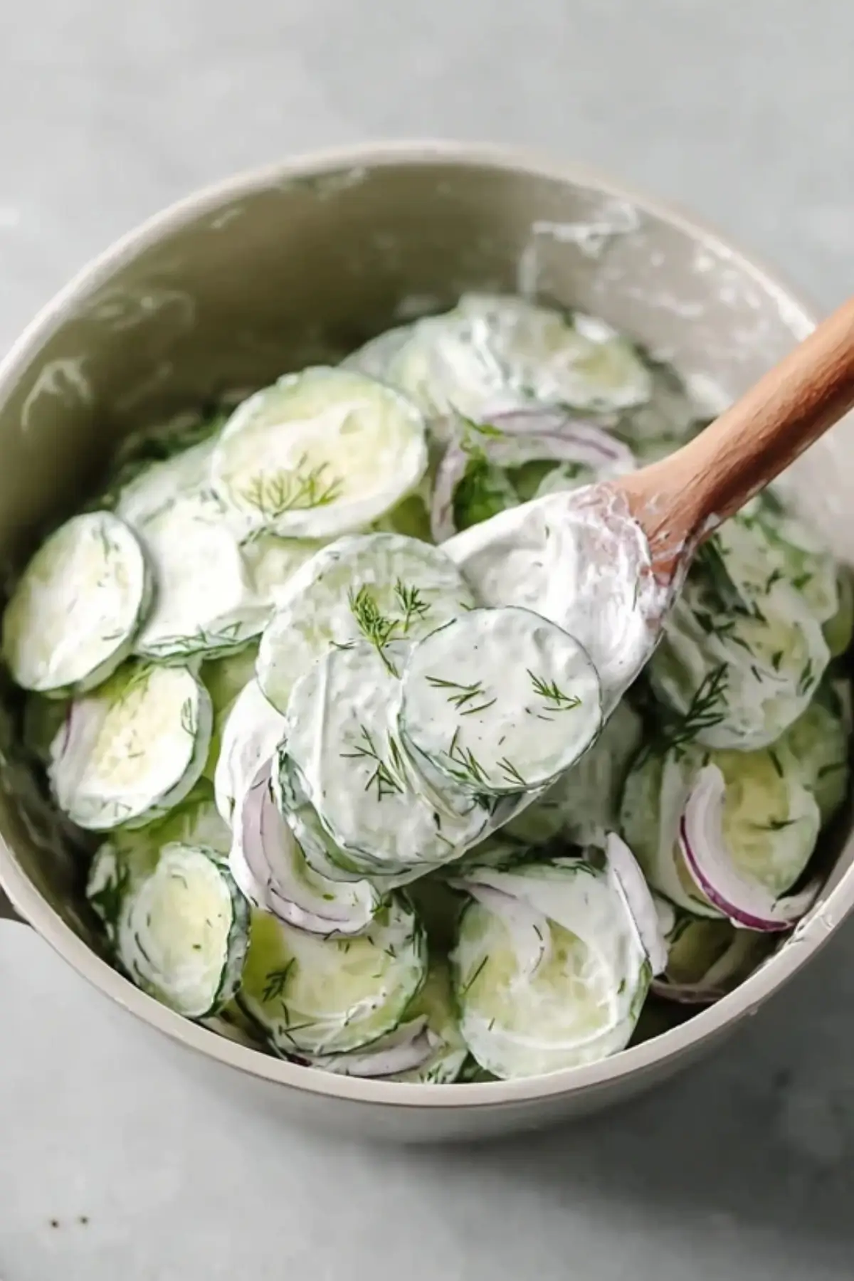 Creamy Dill Cucumber Onion Salad