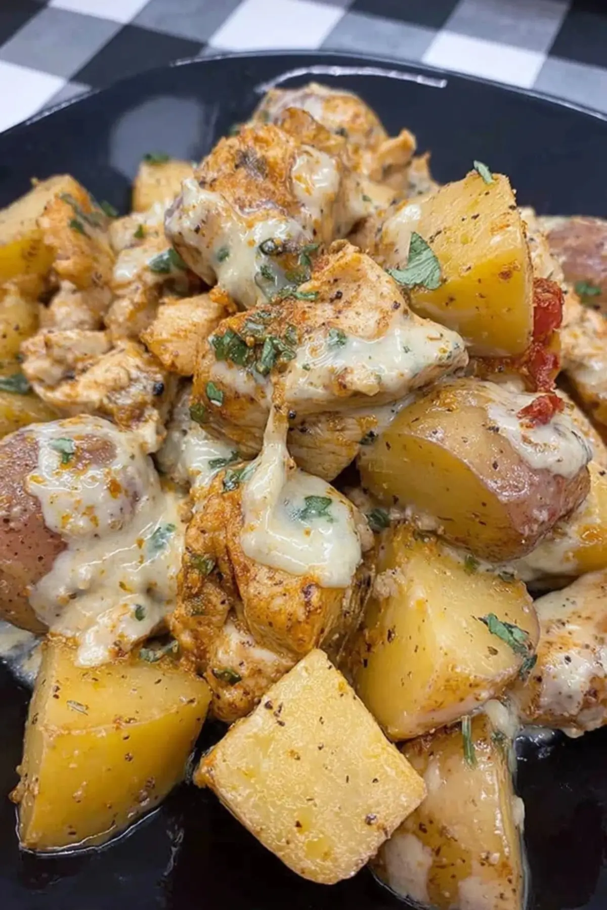 Crockpot Garlic Parmesan Chicken Potatoes