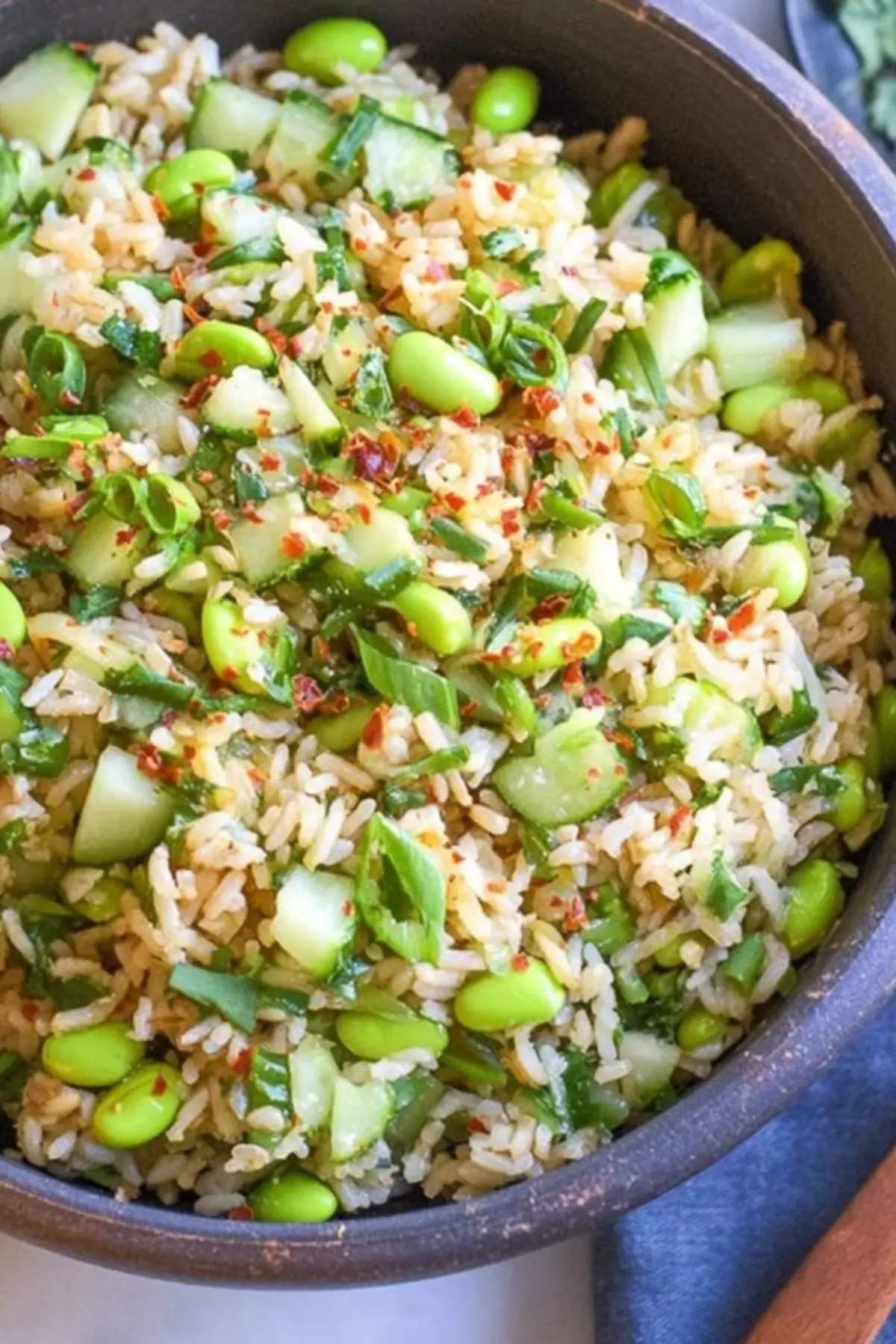 Cucumber Edamame Rice Salad