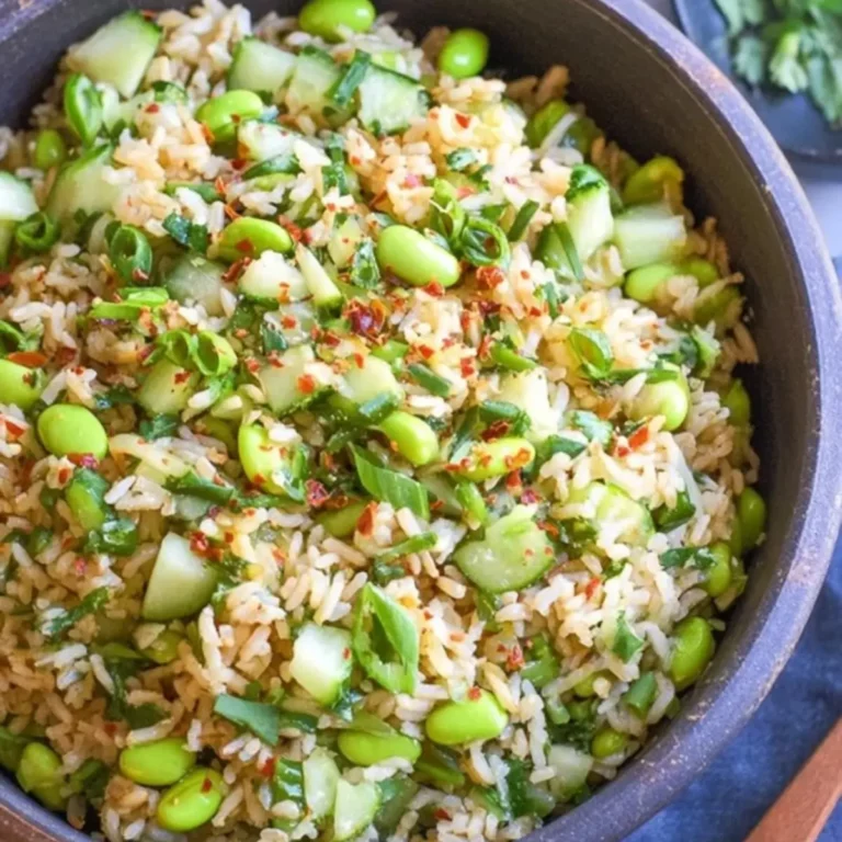 Cucumber Edamame Rice Salad