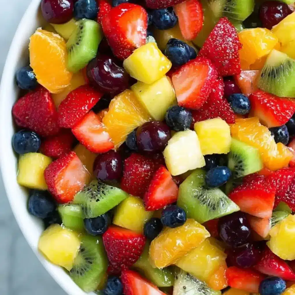 Honey Lime Rainbow Fruit Salad