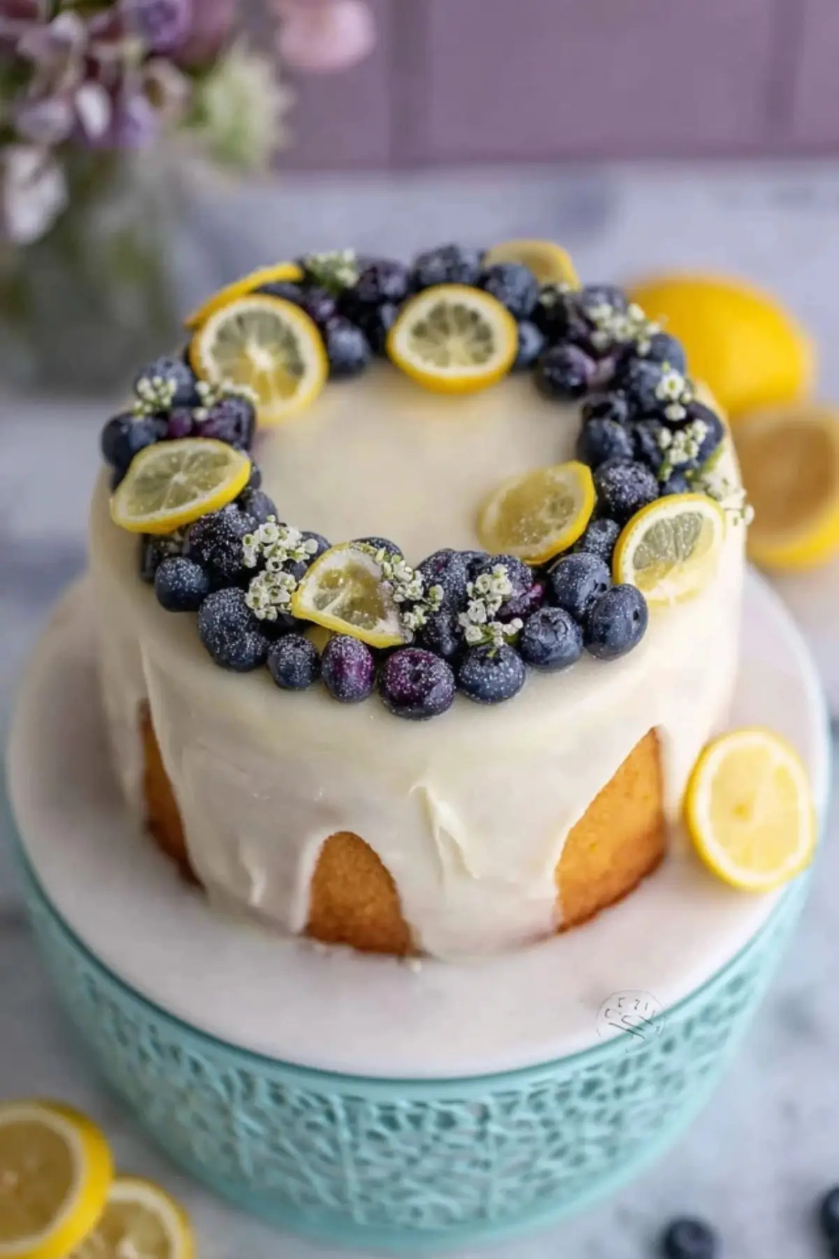 Lemon Blueberry Buttermilk Cake