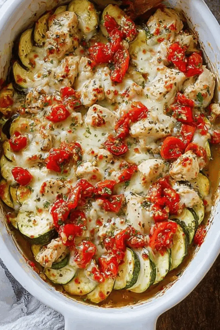 Mediterranean Chicken Zucchini Bake