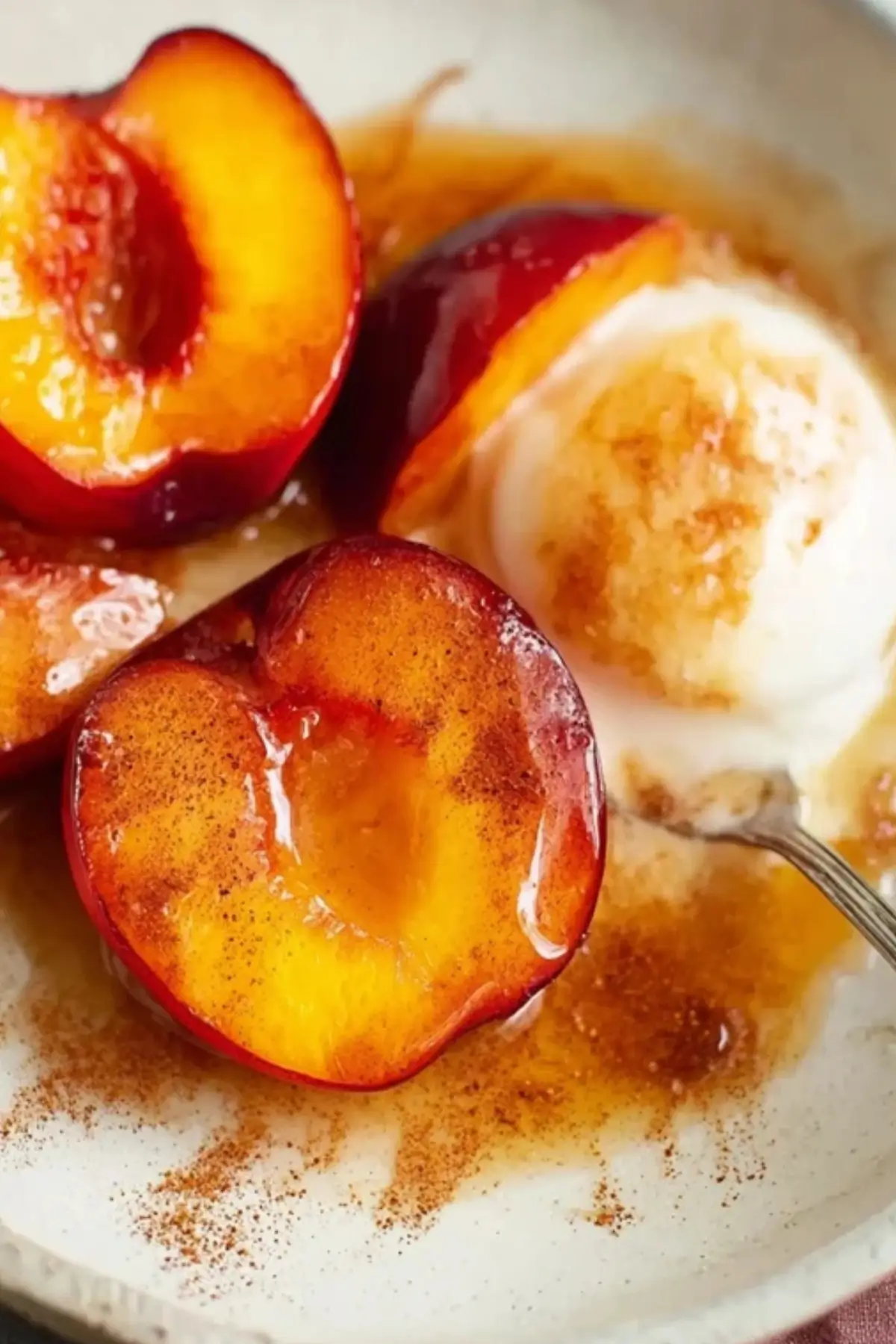 Nectarines with Cinnamon Honey Sauce