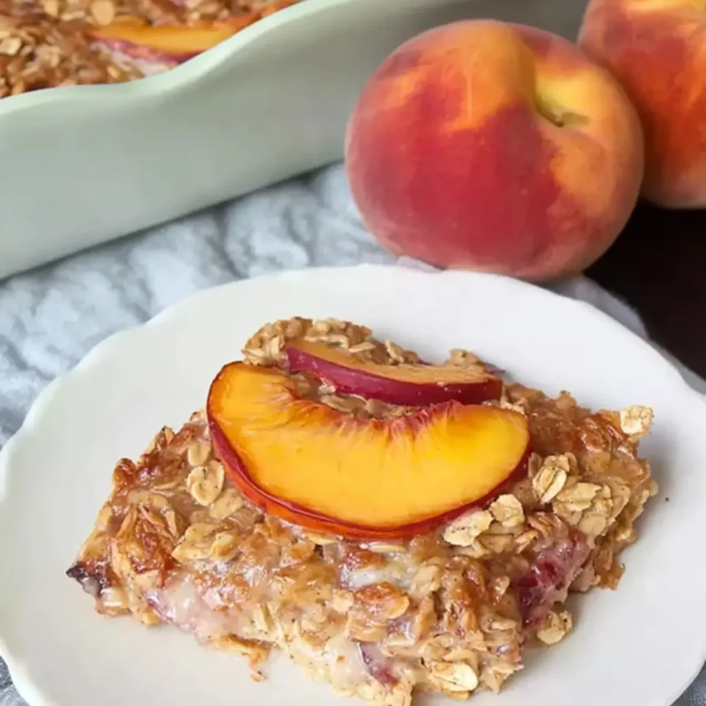 Peaches ‘n Cream Baked Oatmeal
