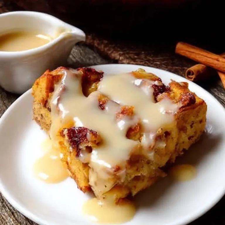 Pumpkin Bread Pudding with Apple Cider Butter Sauce