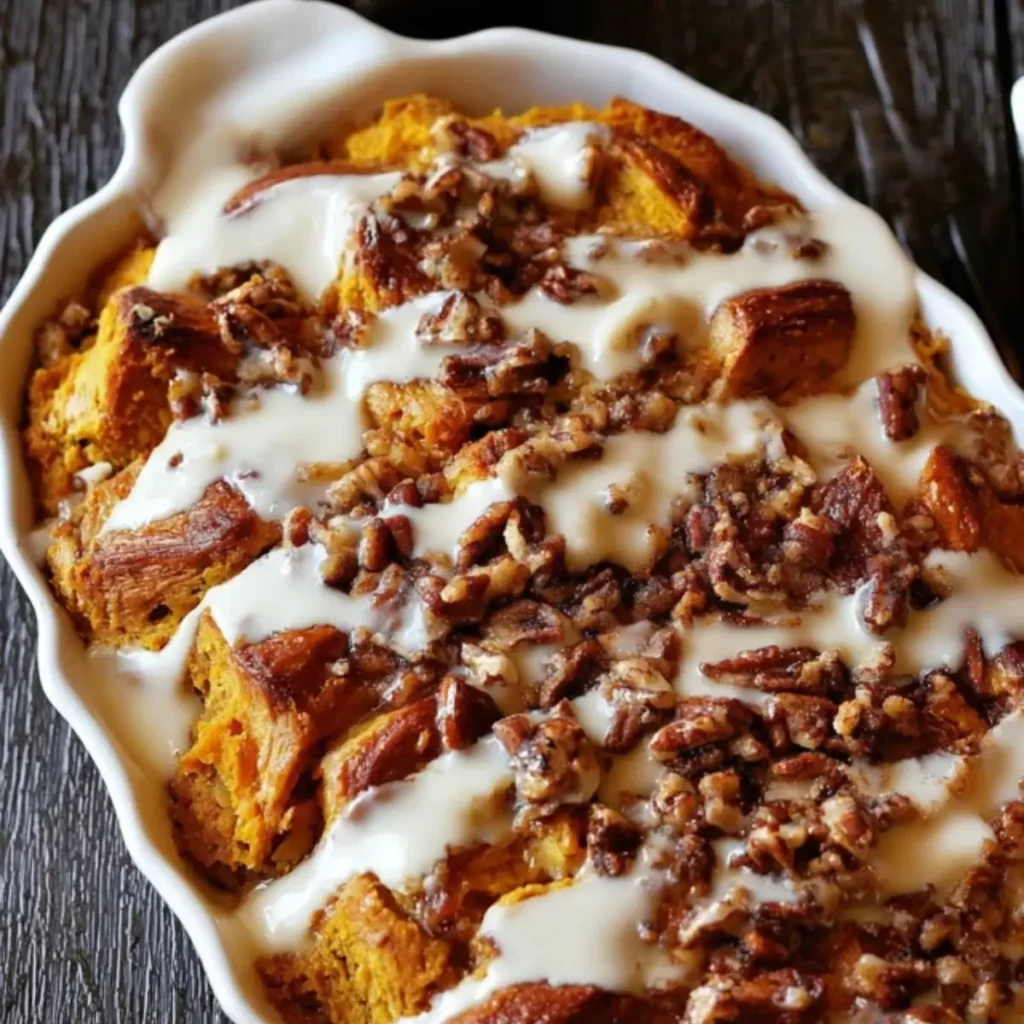 "Pumpkin Pie Bread Pudding with Challah "