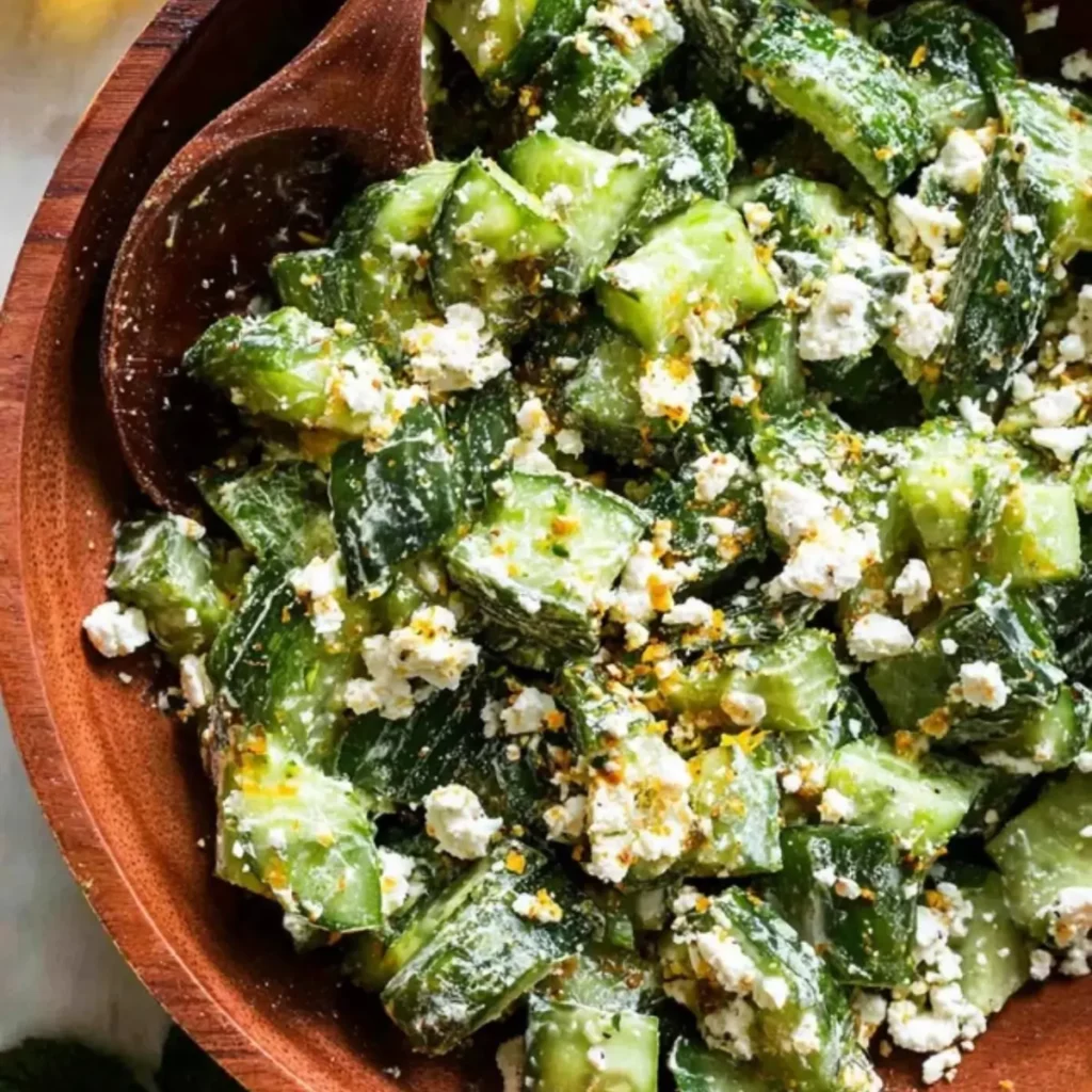 Smashed Cucumber Salad with Feta