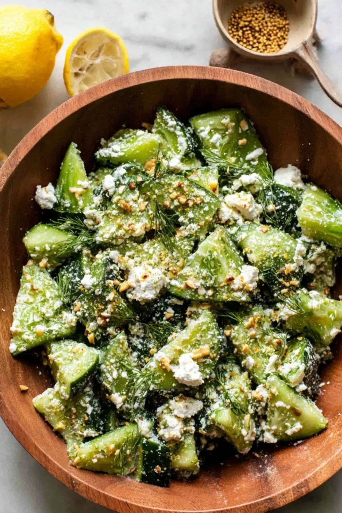 Smashed Cucumber Salad with Feta