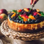 Summer Berry and Peach Cheesecake