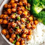 Vegan Sticky Sesame Chickpeas