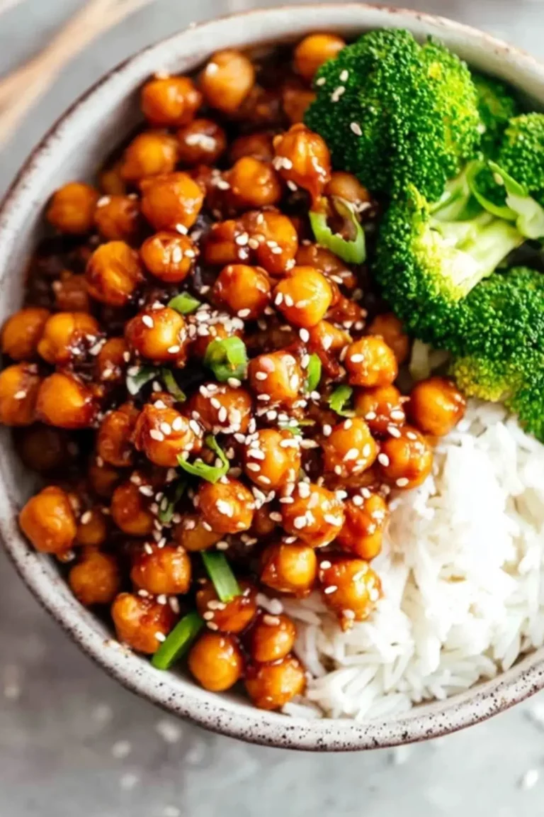 Vegan Sticky Sesame Chickpeas