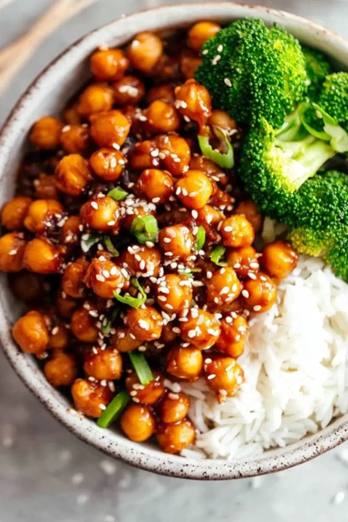 Vegan Sticky Sesame Chickpeas