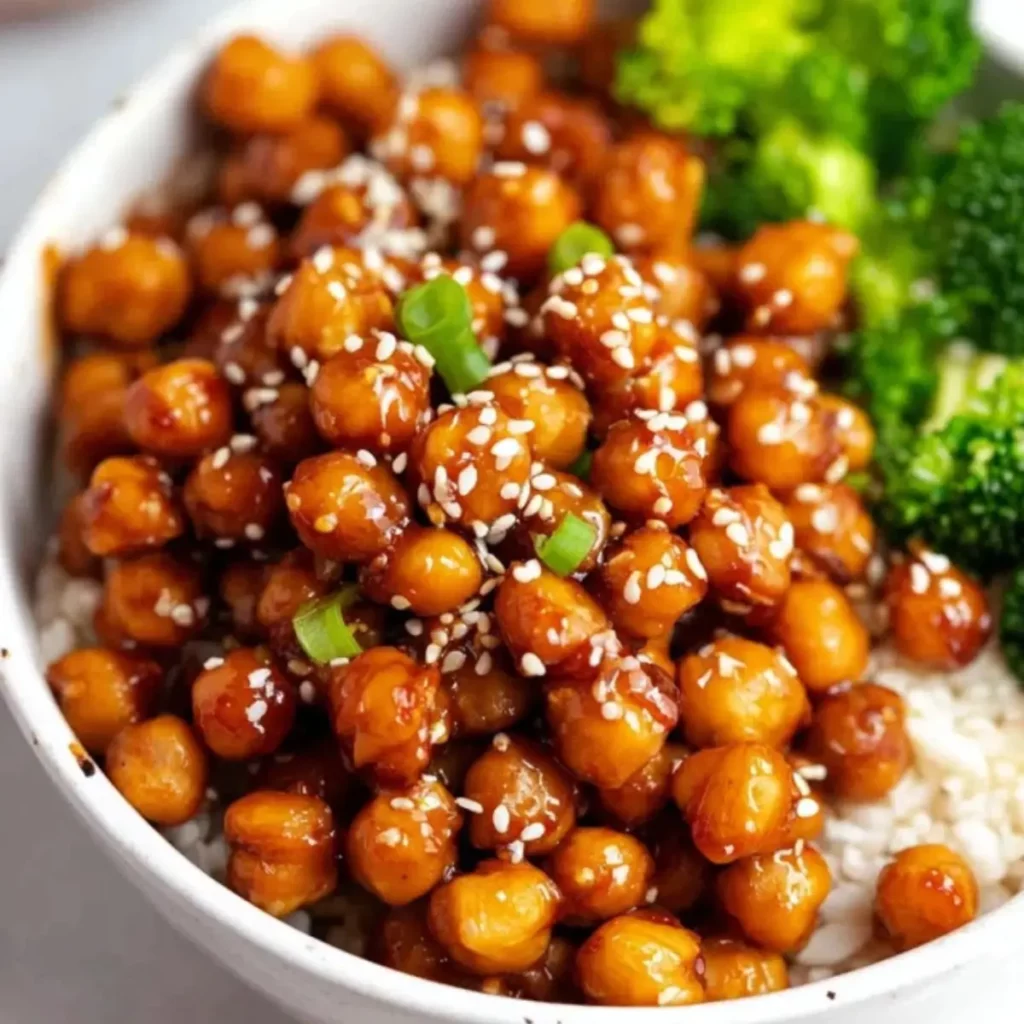 Vegan Sticky Sesame Chickpeas