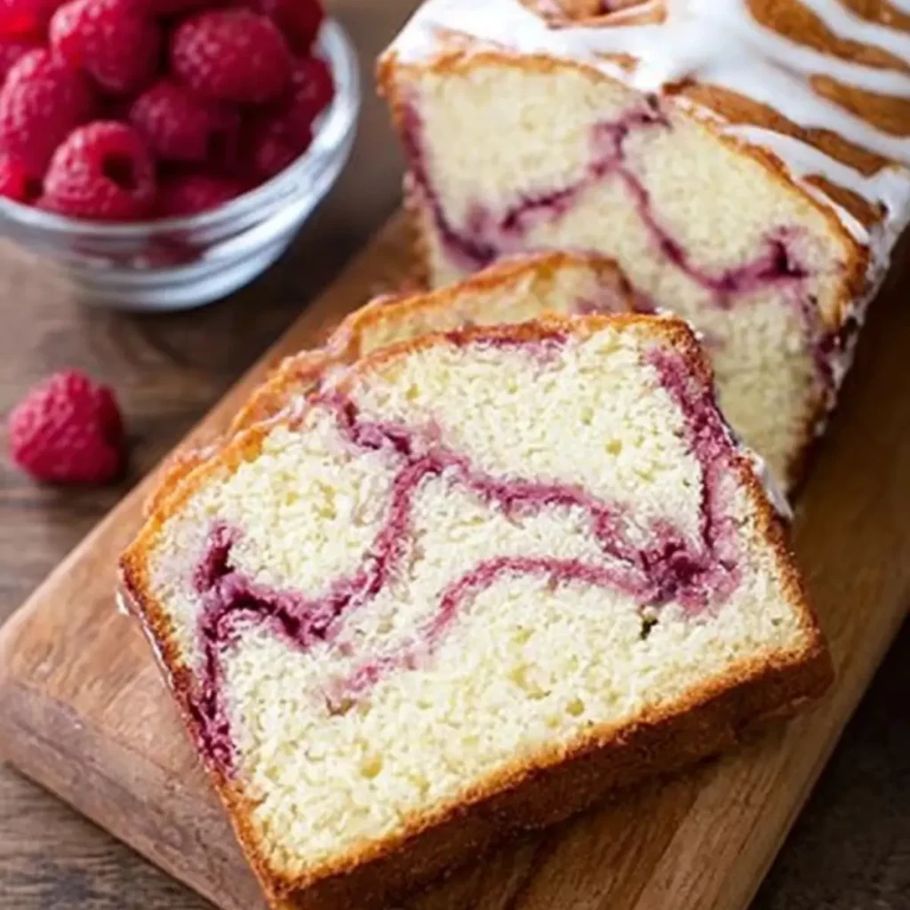 Yogurt Cake with Raspberry Swirl