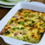 broccoli ham mozzarella egg bake