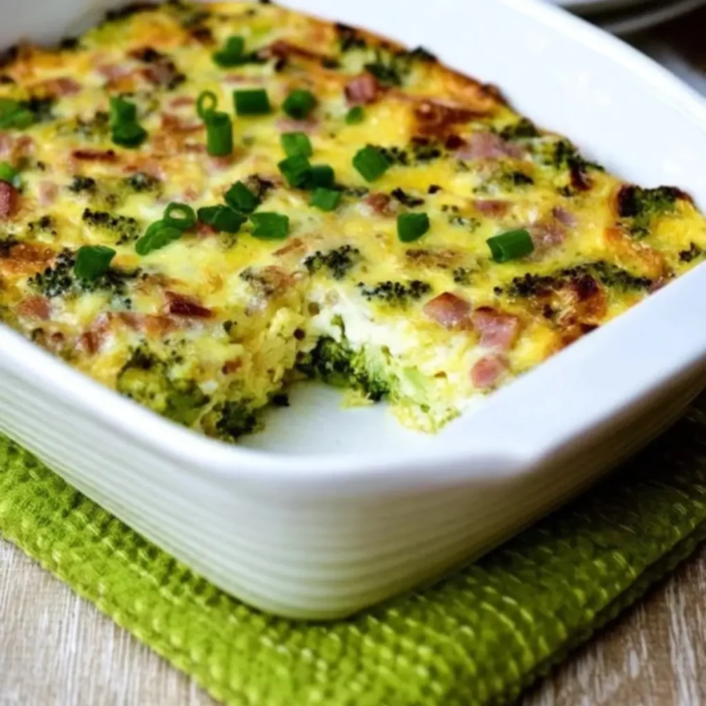 broccoli ham mozzarella egg bake
