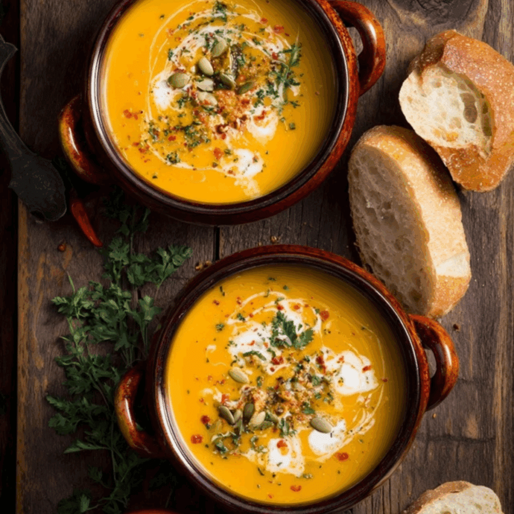 Apple Carrot and Pumpkin Soup