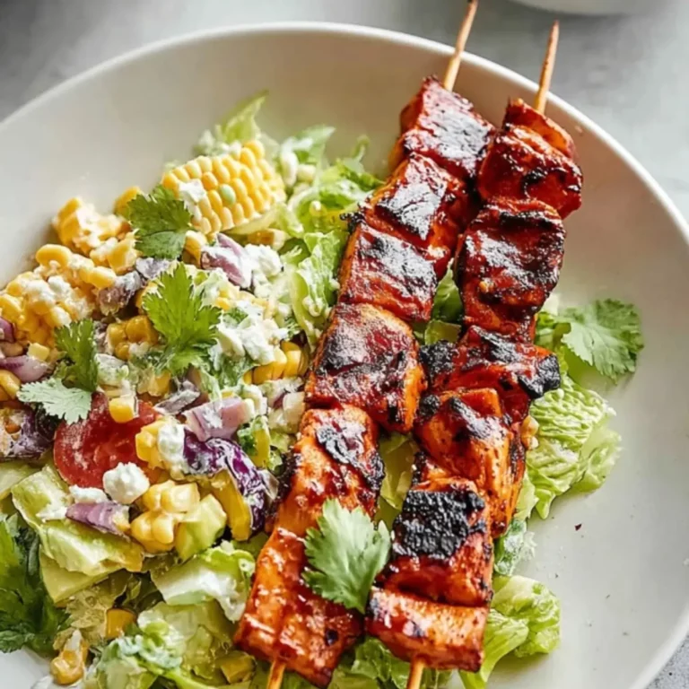 BBQ Chicken Skewer Salad