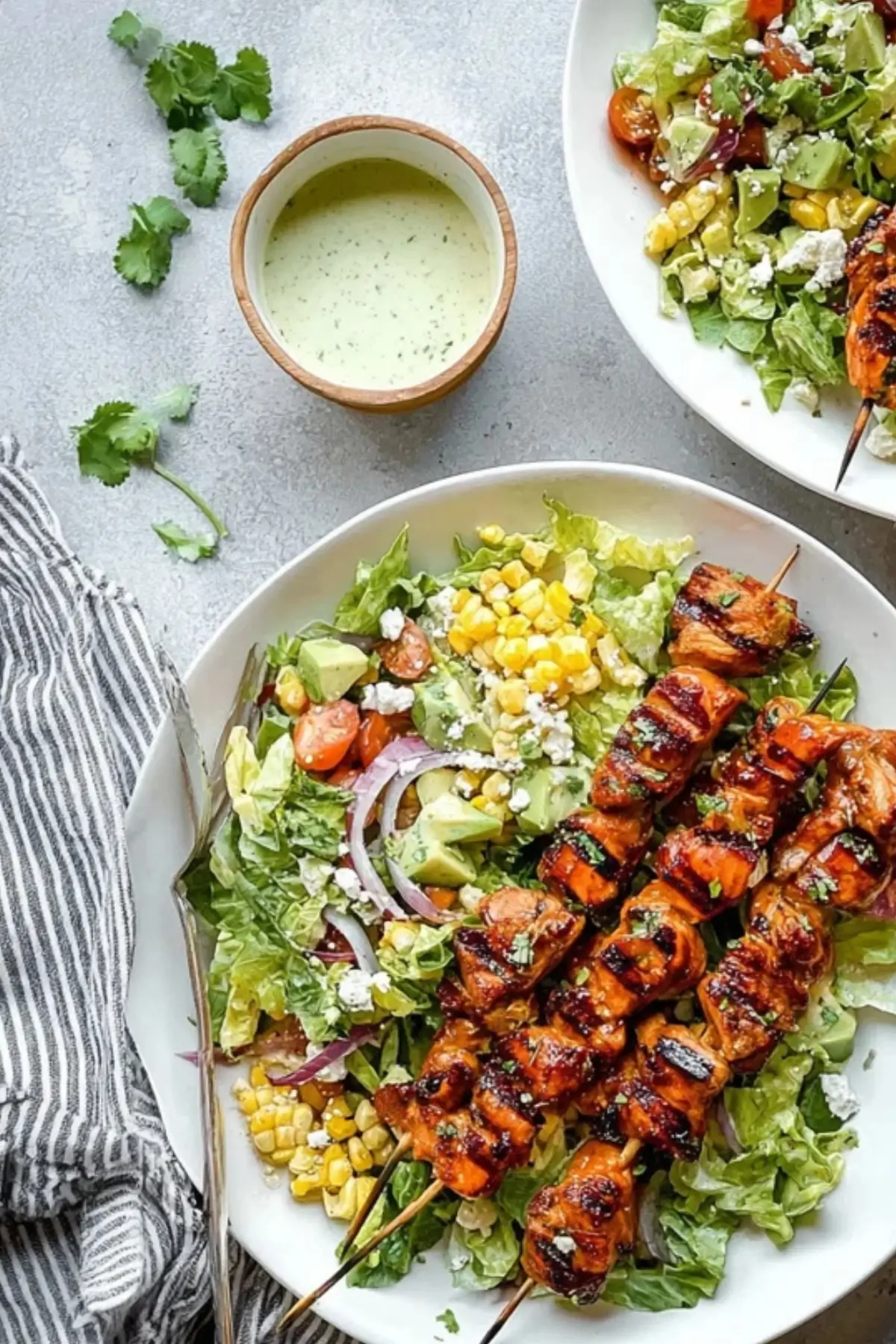 BBQ Chicken Skewer Salad