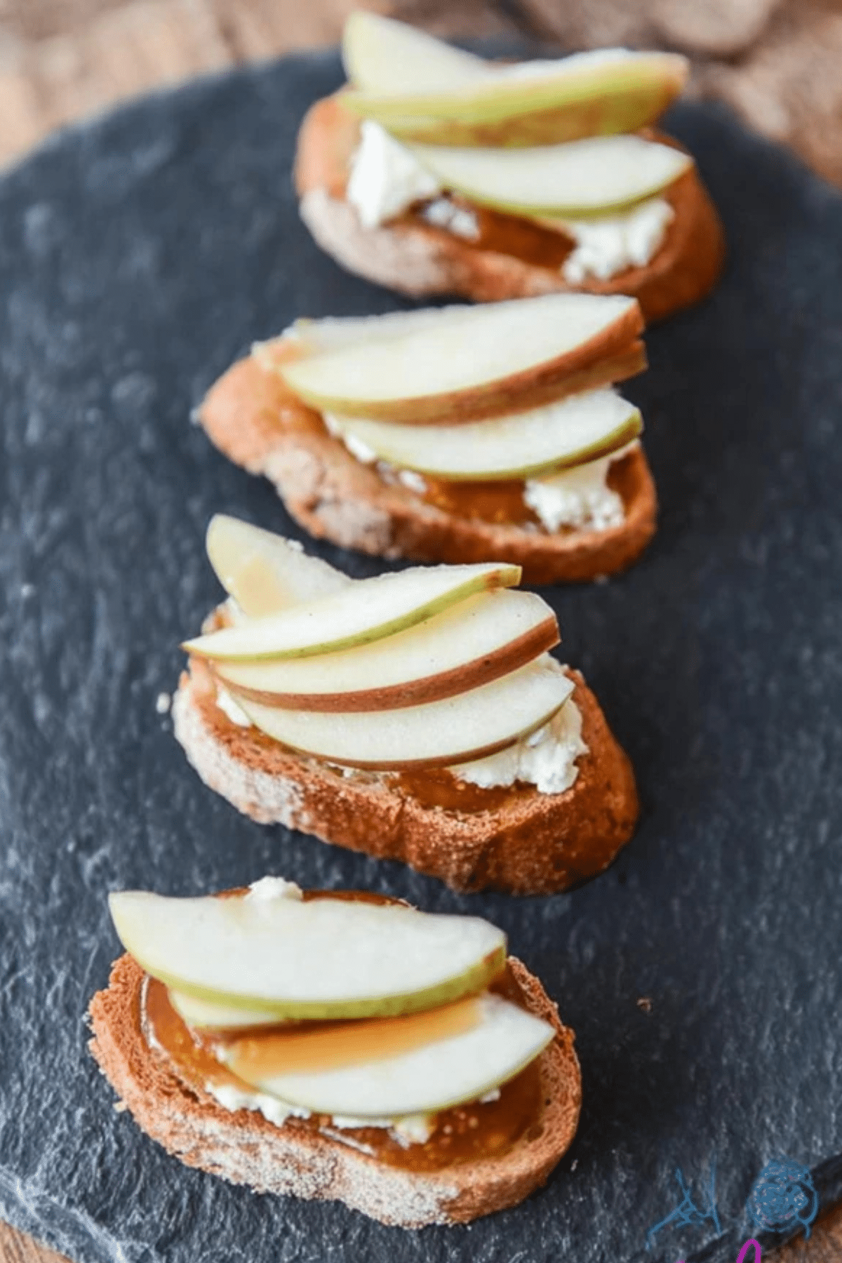 Brie Apple  and Fig Crostini Appetizer