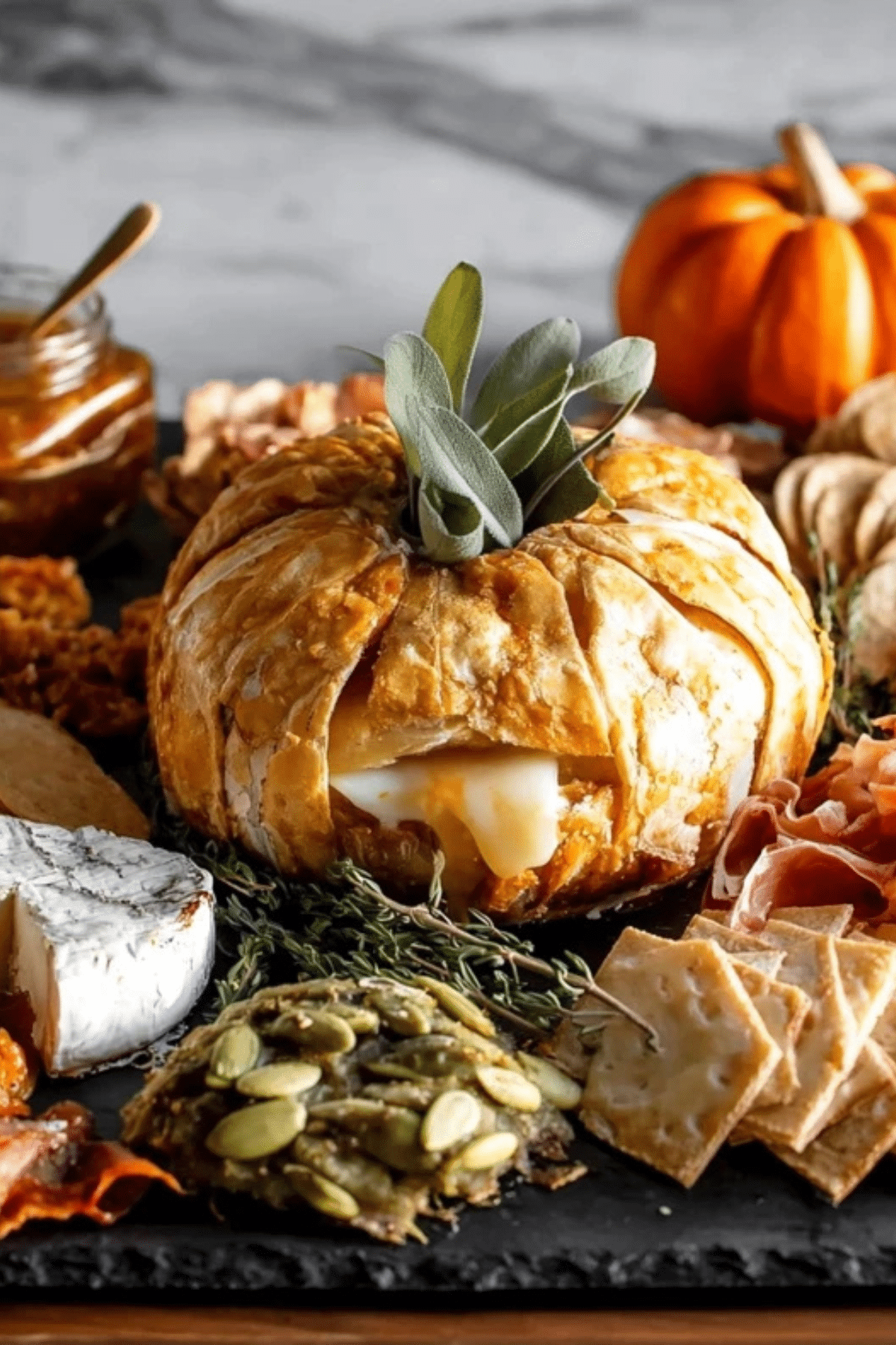 Brie Pumpkin with Spiced Maple Pumpkin Butter