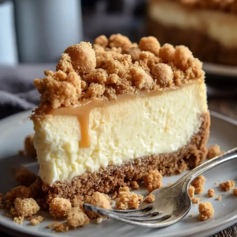 Butterscotch Cheesecake with a Buttery Crumble