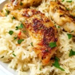 Chicken Scampi with Garlic Parmesan Rice