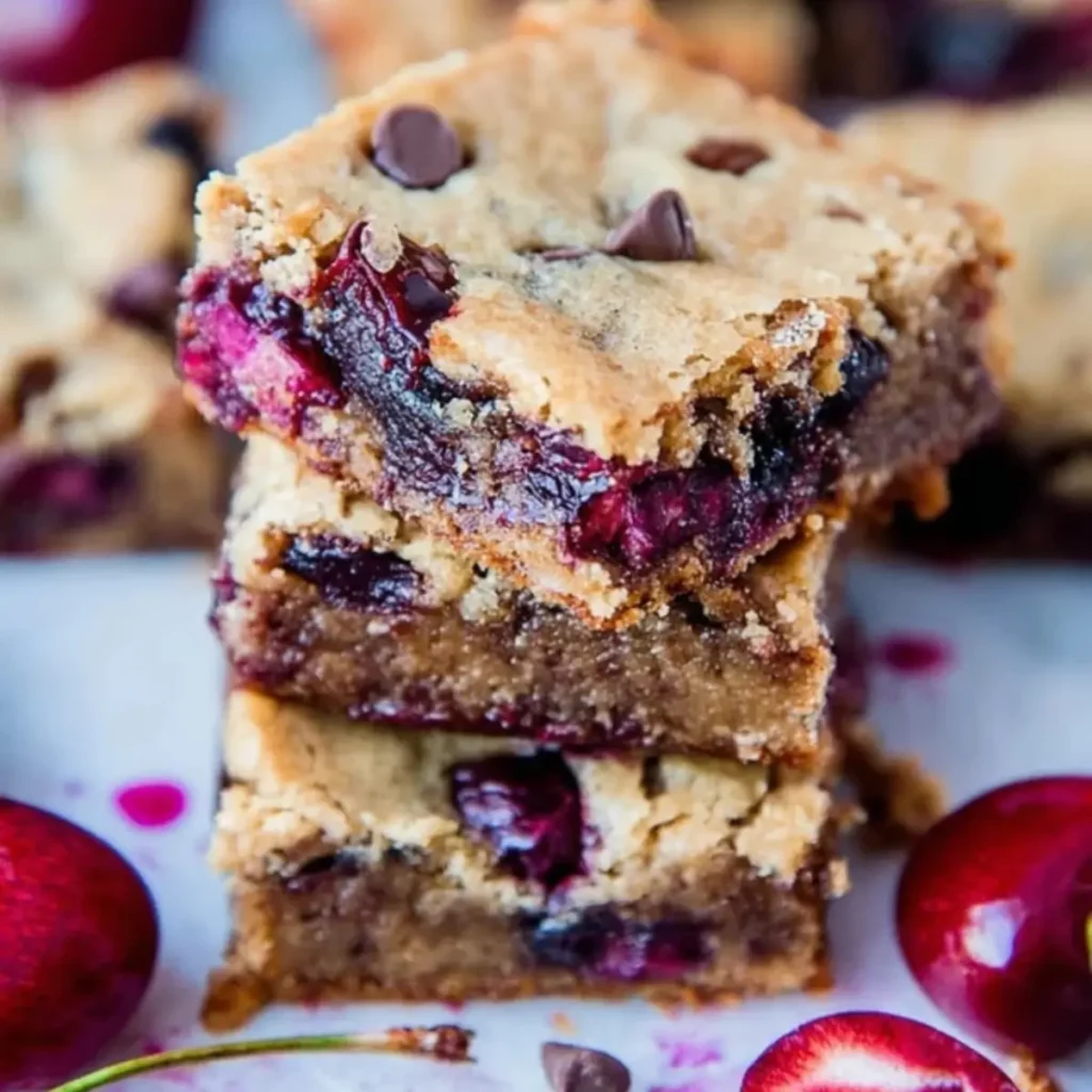 Chocolate Chip Cherry Bars with Brown Sugar