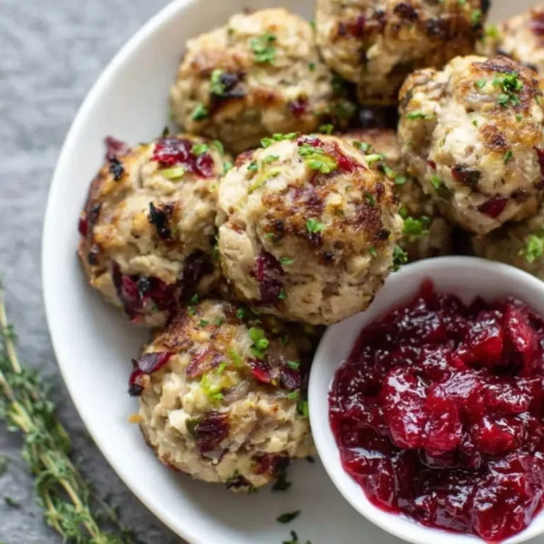 Cranberry Turkey Stuffing Balls