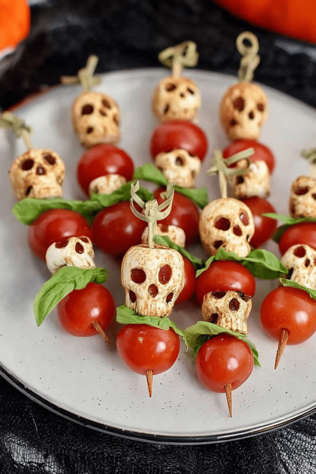 Halloween Caprese Salad Skewers