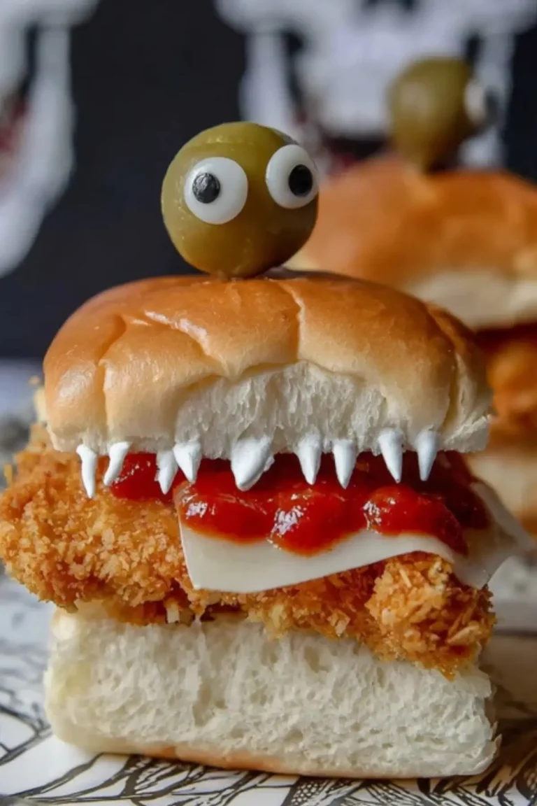 Halloween Chicken Parmesan Sliders